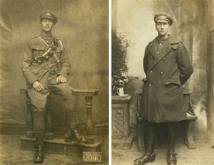 Two photos of Private Francis John JEFFREY (College staff) - Photos: courtesy of his grand-daughter, Barbara Newbury, and Stephanie Jenkins Two photos of Private Francis John JEFFREY (College staff) - Photos: courtesy of his grand-daughter, Barbara Newbury, and Stephanie Jenkins