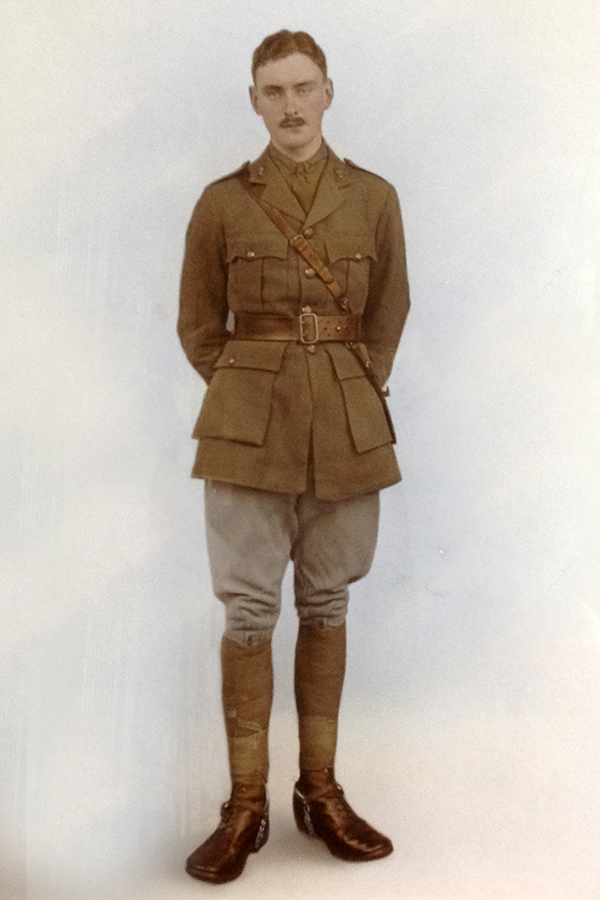 A colourised photograph of Lieutenant Thomas Edmund Onslow CHAMBERLAYNE (1913) - Photo: courtesy of Mrs Chamberlayne-Macdonald, Thomas’s niece A colourised photograph of Lieutenant Thomas Edmund Onslow CHAMBERLAYNE (1913) - Photo: courtesy of Mrs Chamberlayne-Macdonald, Thomas’s niece