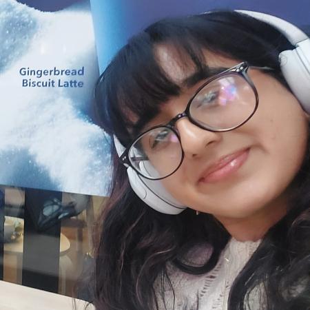 young woman with headphones